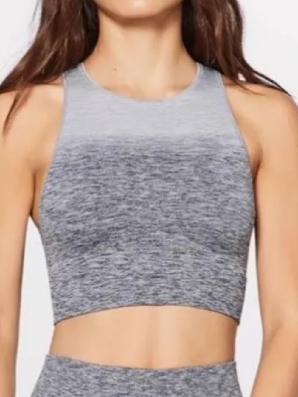 Lululemon Balance & Resist Crop Tank in a gray ombre colorway size 4